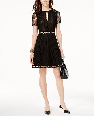 MICHAEL Michael Kors Lace Grommet-Trimmed Dress | Macys (US)