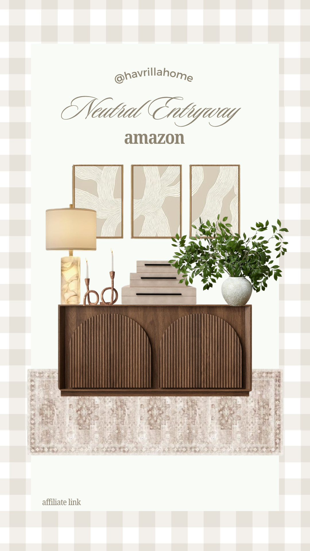 Neutral Entryway, fluted cabinet, amazon neutral entyrway, neutral entryway decor, entryway styling ideas, fluted cabinet decor, modern organic home, neutral home decor, Amazon entryway finds, console cabinet styling, decorative coffee table books, textured wall art, ceramic vase decor, faux greenery arrangement, warm neutral interiors, organic modern decor, entryway rug, designer look for less

#LTKHome