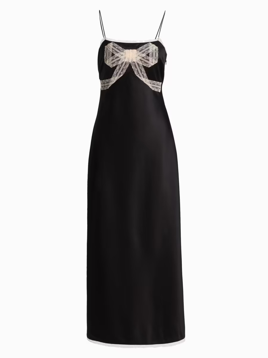 Isolie Lace-Trim Satin Slip Midi-Dress | Saks Fifth Avenue