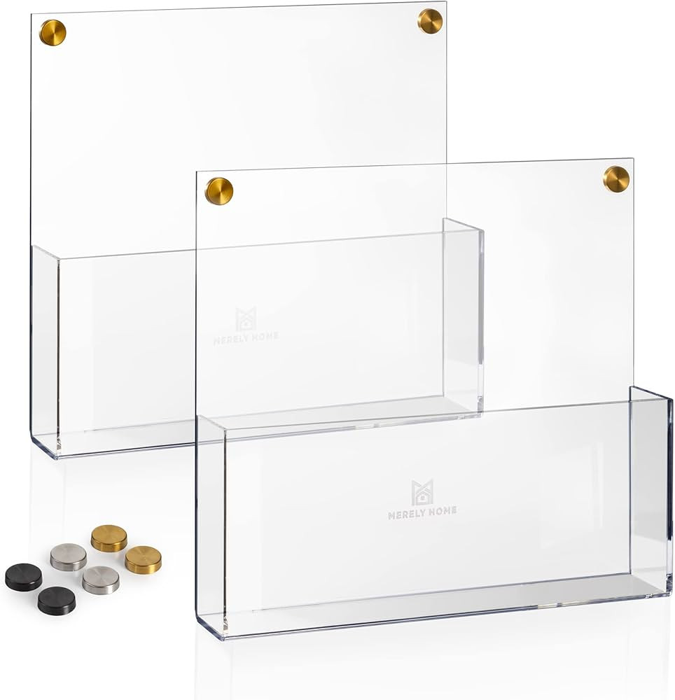 Premium Clear Acrylic Wall File Organizer 2-Pack | Mail Holder Wall Mount | Office Document Sorte... | Amazon (US)