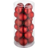 Christmas Baubles - 24-piece set in red - baubles, Christmas tree decorations, Christmas tree baubles | ManoMano UK