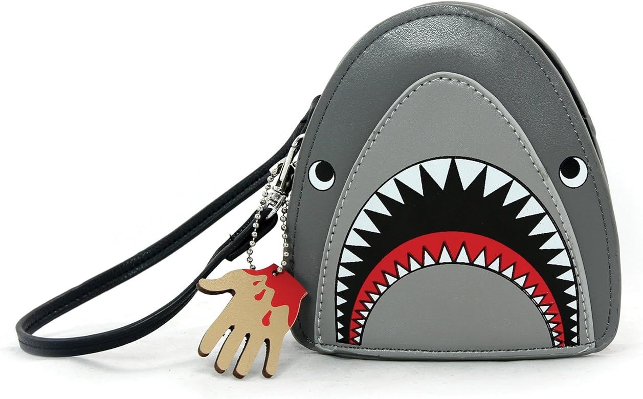 Scary Shark Wristlet with Chained Bloody Hand in Vinyl Material | Amazon (US)