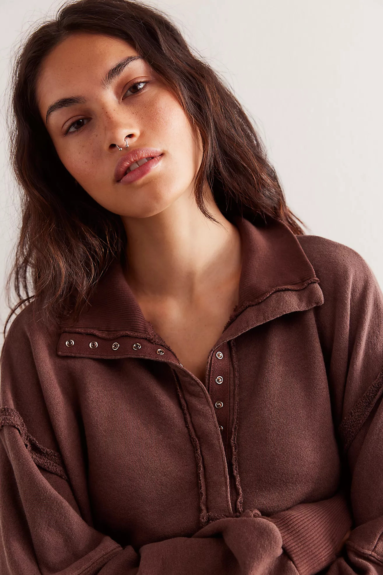 We The Free Camden Henley Sweatshirt | Free People (Global - UK&FR Excluded)