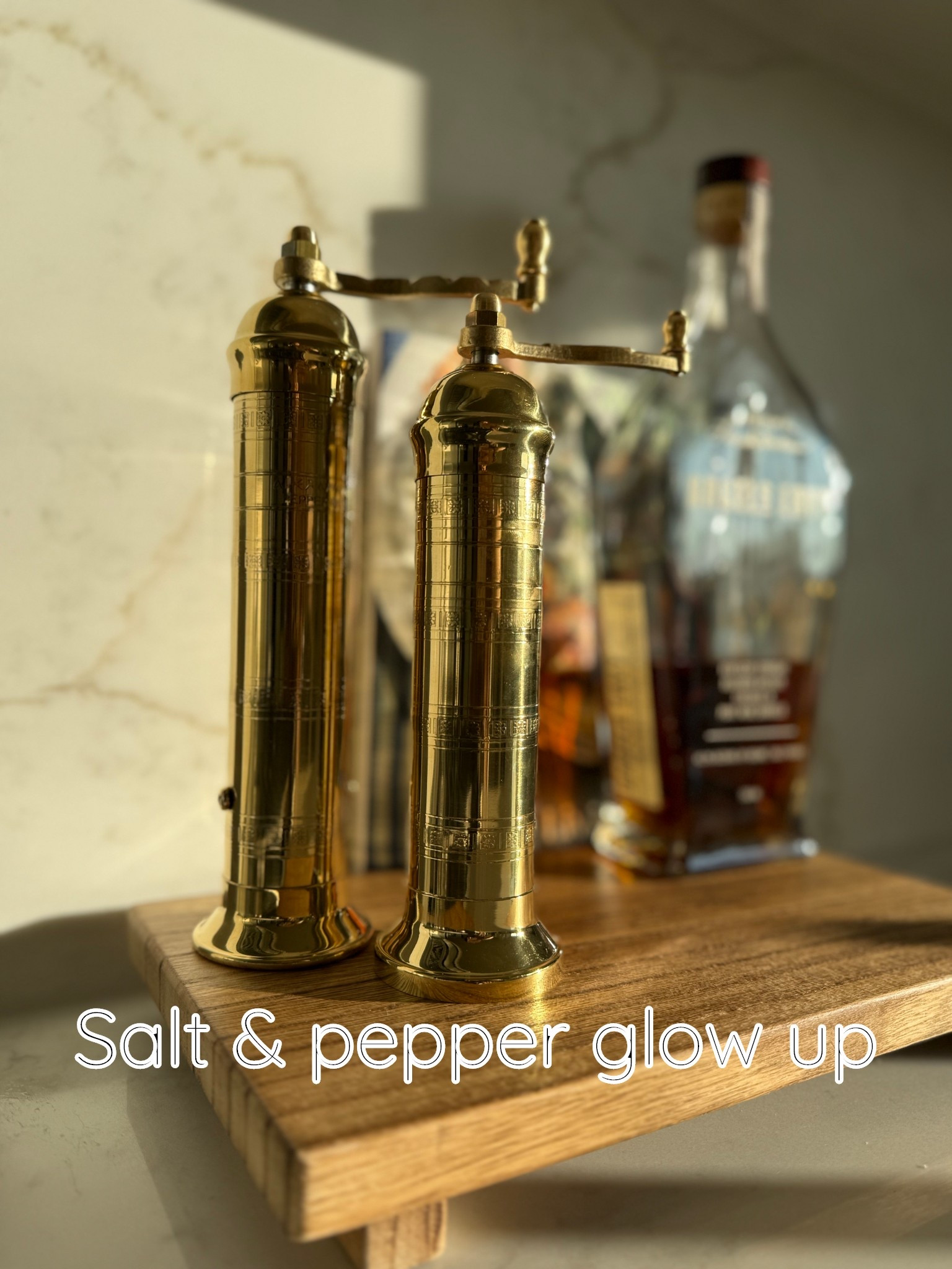 Chic seasoning, elevated. Brass grinders on Amazon. These are way less than the Cove Home brand but the exact same quality & look… just for less 🤌🏼

#amazonfinds #looksforless #vintage #chic #kitchenstyle #kitchenstyling 

#LTKFamily #LTKHome #LTKFindsUnder100