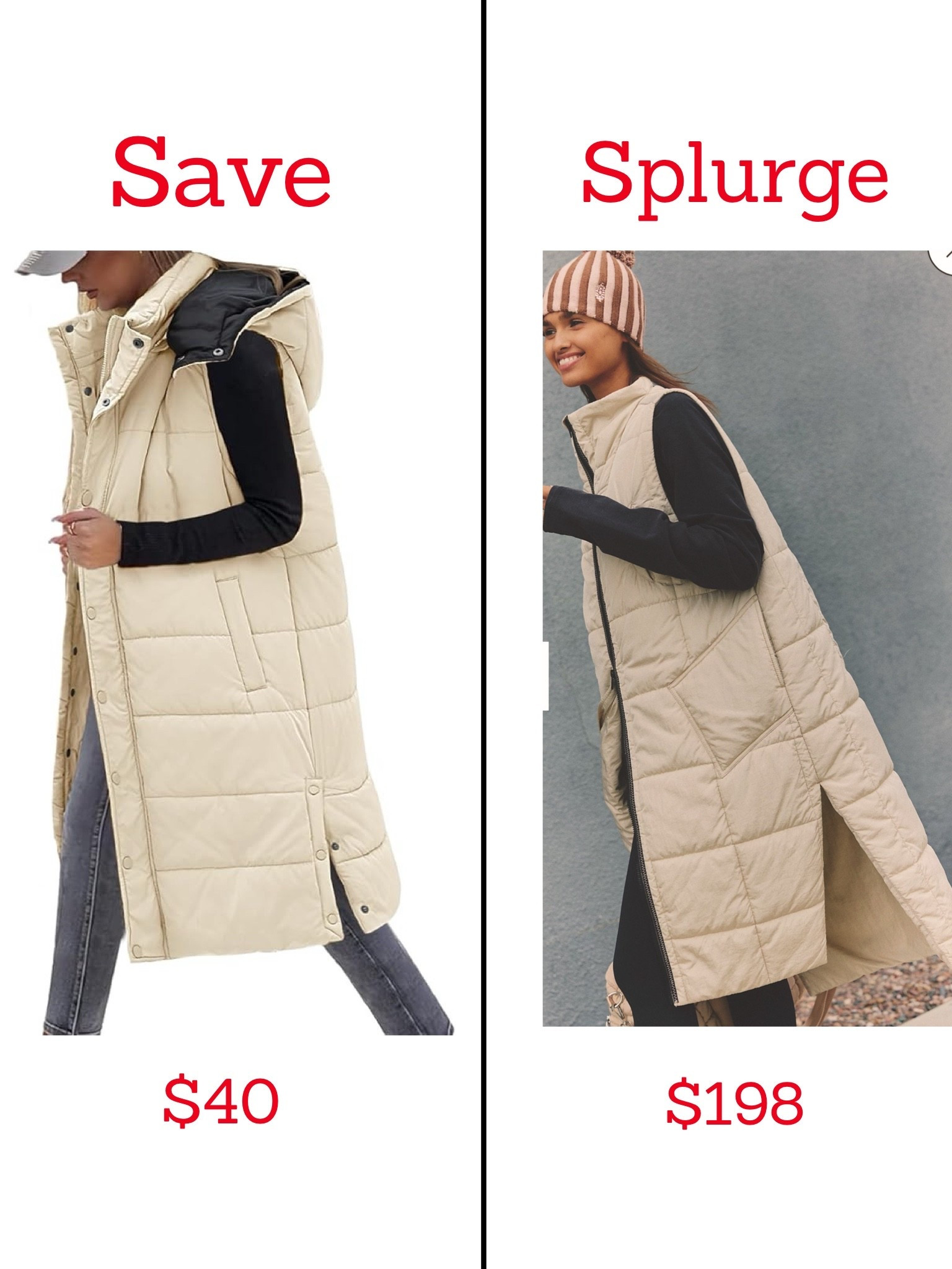 Save or splurge vest options 