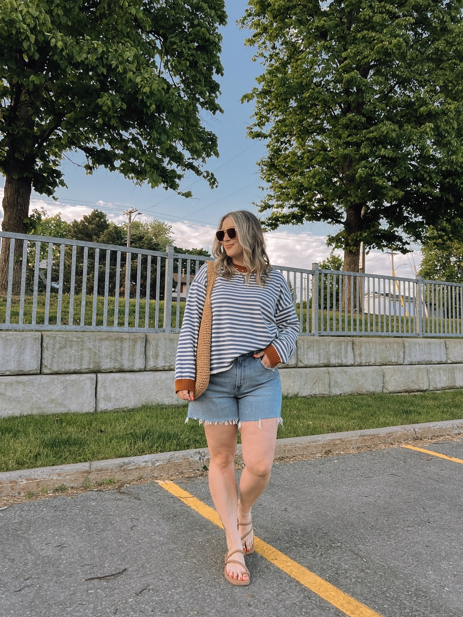 Comfy early summer outfit! Sized up to 32 in the denim shorts for a looser fit. Sweater is sold out from aerie, but linked the newer version of it (same stripe & fabric, just without cuffs). Crocs sandals are super comfy, I’m a 9.5-10 and wear a 10. Canadian Crocs link under “similar products”

#LTKsummer #LTKmidsize #LTKstyletip