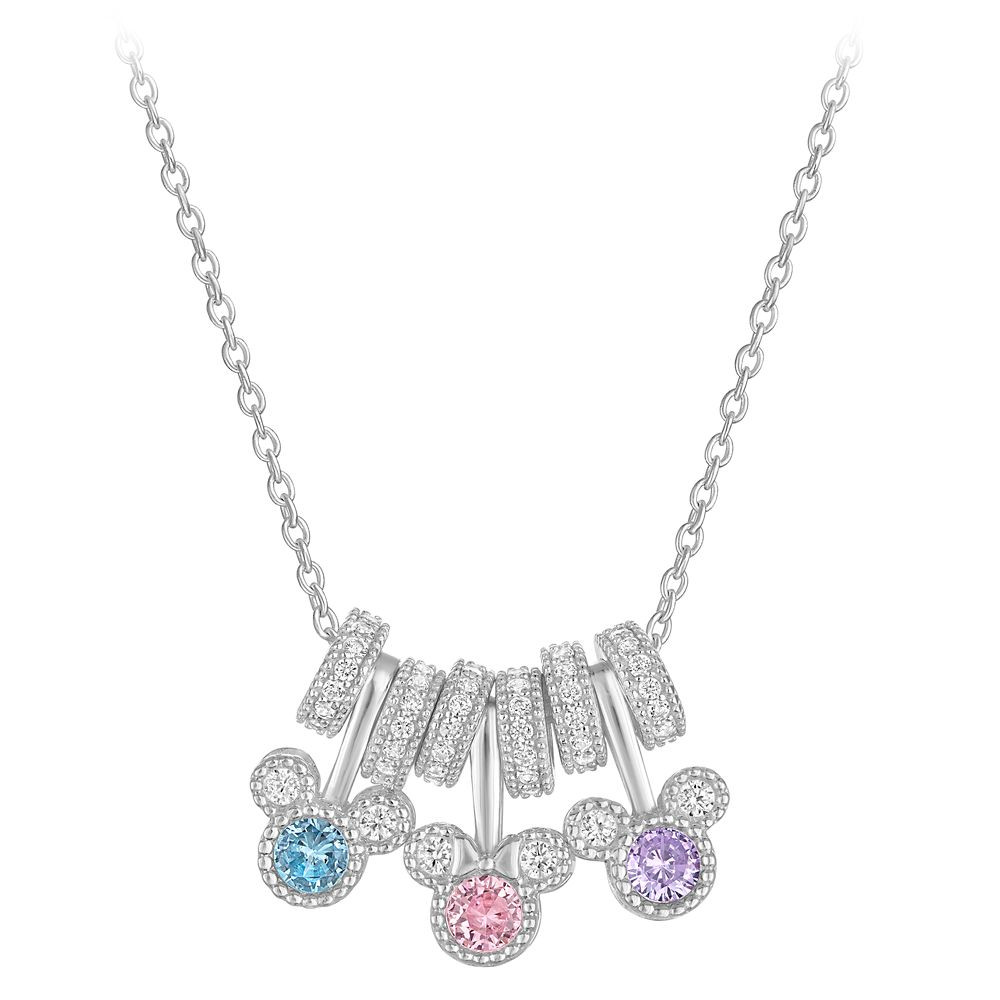 Mickey Mouse Icon Birthstone Charm Necklace by Rebecca Hook | Disney Store