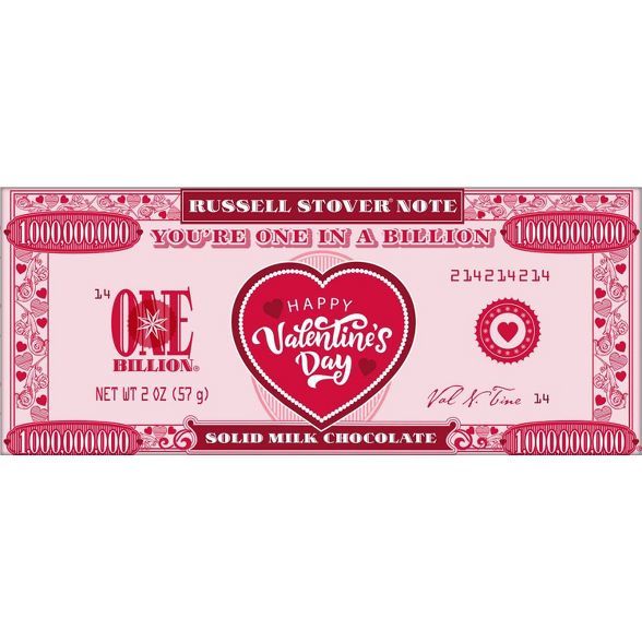 Russell Stover Valentine's One In A Billion Bar - 2oz | Target