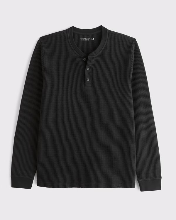 Long-Sleeve Classic Waffle Henley | Abercrombie & Fitch (US)