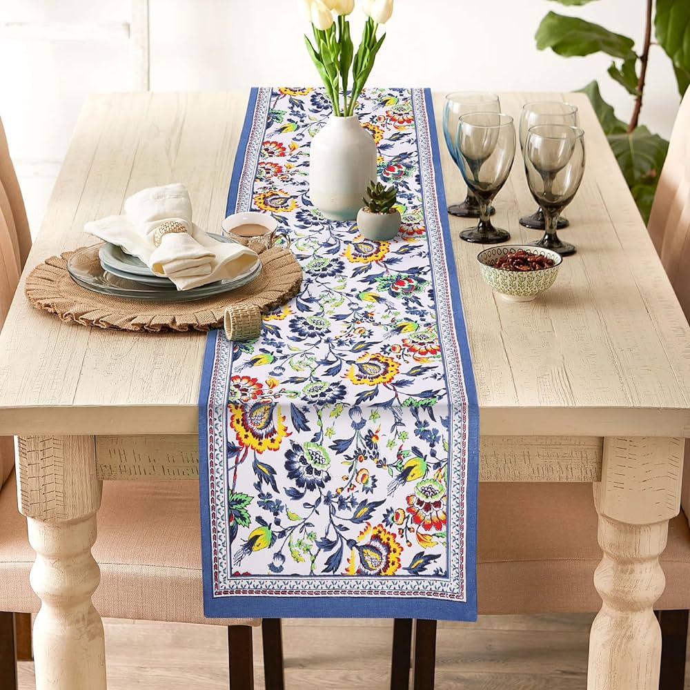 FINGERCRAFT Table Runner, Natural Cotton, Sturdy Triple Layer, Washable Decorative Table Linen fo... | Amazon (US)