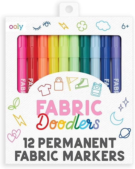 Ooly Permanent Fabric Markers Set of 12, Fabric Doodlers are for Drawing on Denim Jackets, Light ... | Amazon (US)