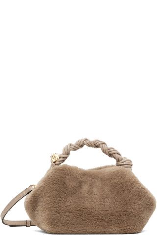 Taupe Fluffy Small Bou Bag | SSENSE