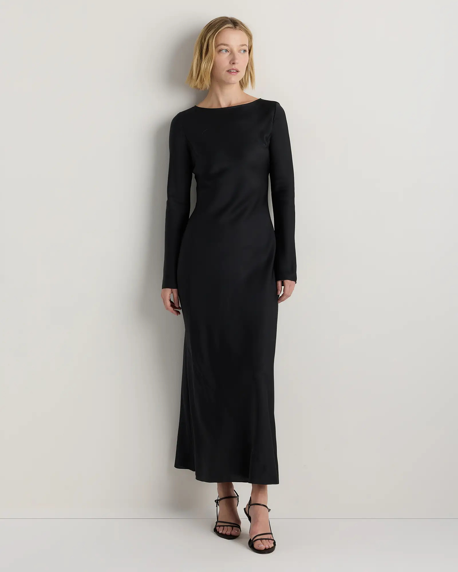 Washable Stretch Silk Long Sleeve Maxi Dress | Quince