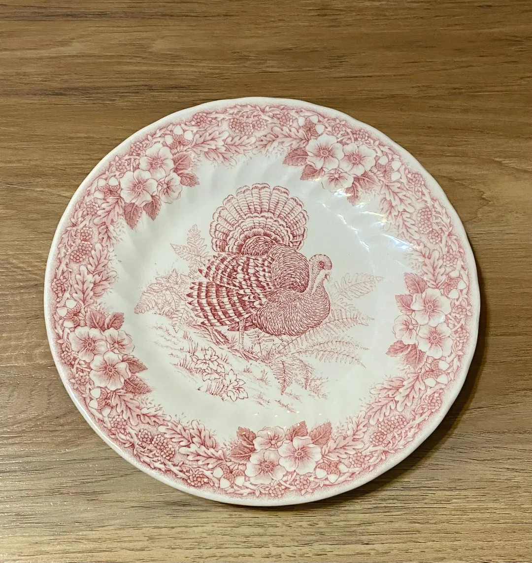 Myott Pink / Red Thanksgiving Turkey Dessert Salad Plate 8” - Etsy | Etsy (US)