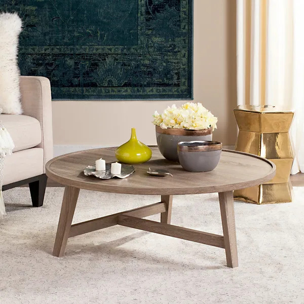 SAFAVIEH Mid-Century Malone Wood Coffee Table - 35.4" x 35.4" x 13.8" | Bed Bath & Beyond