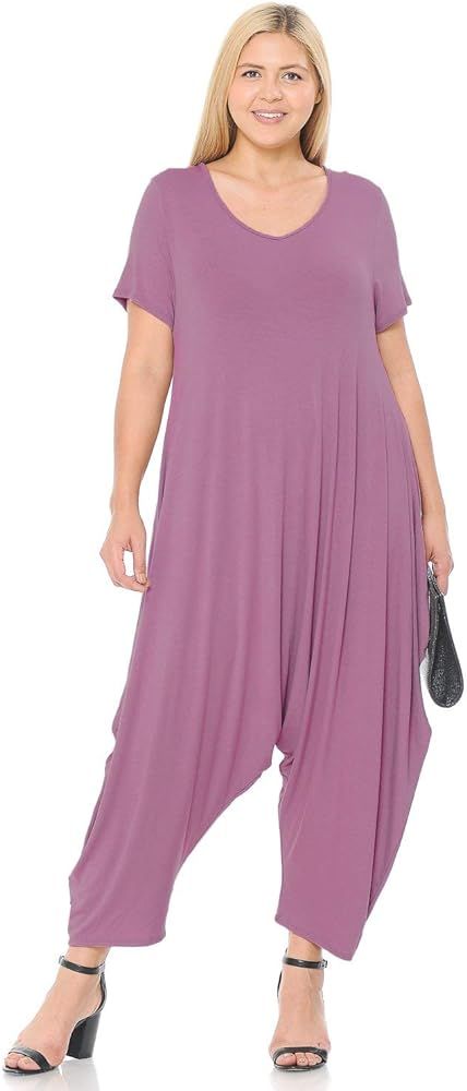 Pastel by Vivienne Women's Short Sleeve Harem Jumpsuit Plus Size | Amazon (US)