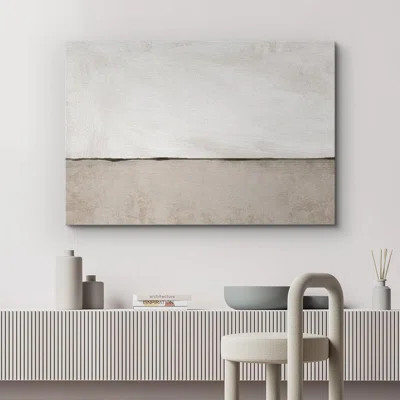 Minimal Landscape Pastel Tan Paint Stroke Abstract Landscape On Canvas Print | Wayfair North America