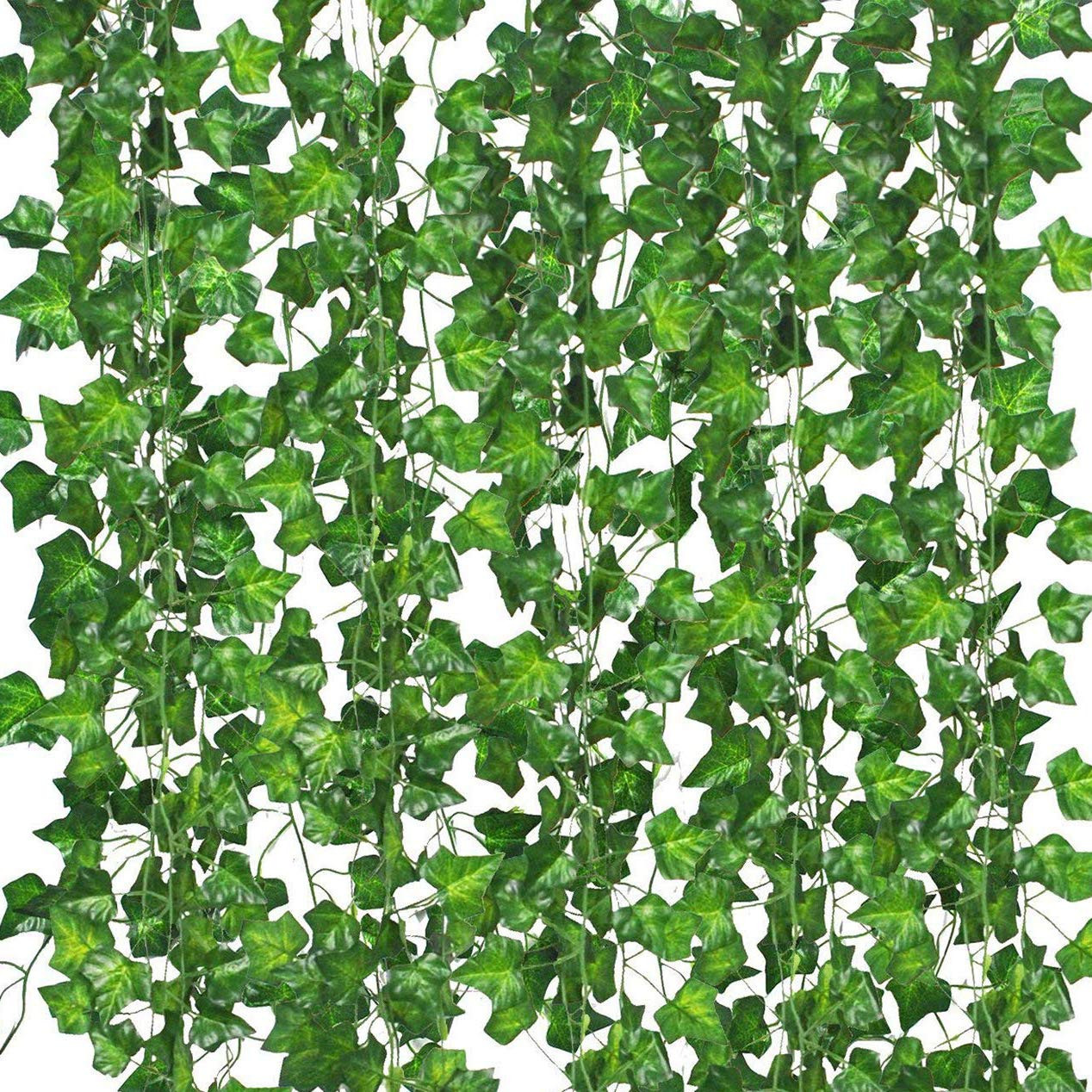 12 Pack Fake Vines for Room Decor Artificial Ivy Garland with Clip Green Flowers Hanging Plants F... | Amazon (US)