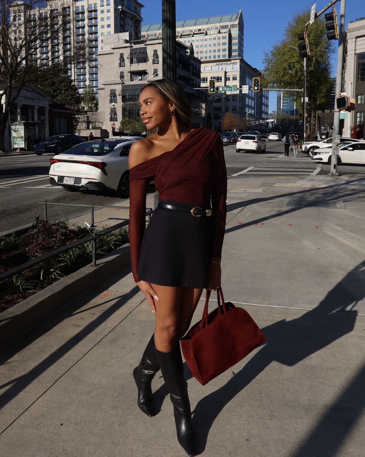 loving burgundy this fall and winter ♥️ an easy outfit to throw tights on underneath and transition to dinner or a holiday party! 

winter outfits, holiday outfit ideas, burgundy top, black skirt, winter fashion, chic winter style 

#LTKHoliday #LTKPetite #LTKootd