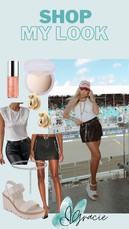 🏎️🏁Shop my look from Miami! 

Leather mini skirt
Casual outfit
Cute outfit
Summer outfit 

#LTKFindsUnder50 #LTKStyleTip #LTKFindsUnder100