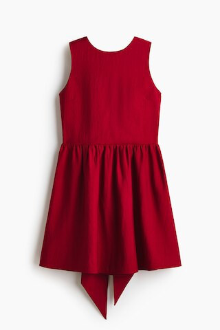 H & M - Dress with Bow at Back - Red | H&M (US + CA)