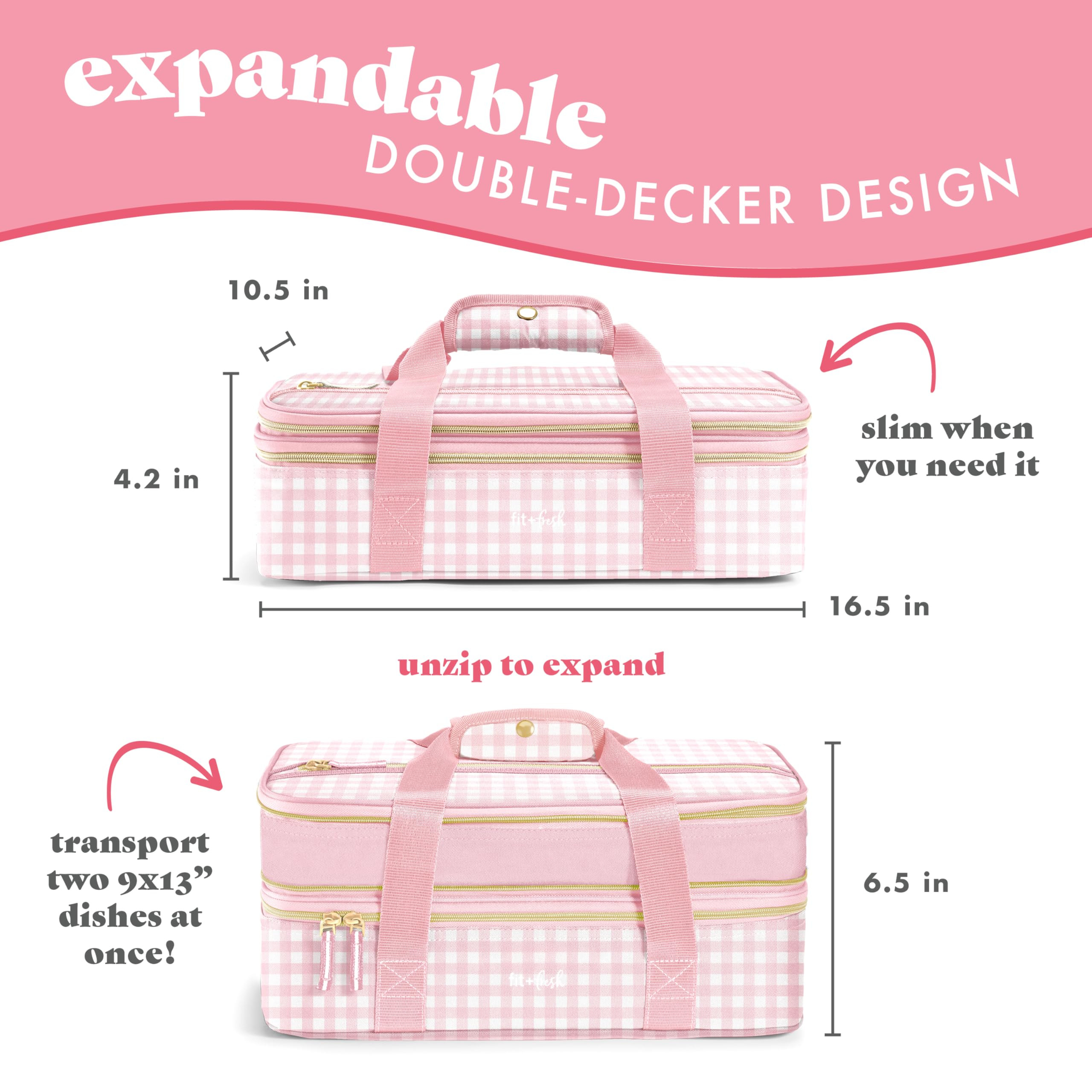 Fit & Fresh Insulated Casserole Carrier - Double Decker Food Carrier Fits Two 9x13 Dishes, Expand... | Amazon (US)