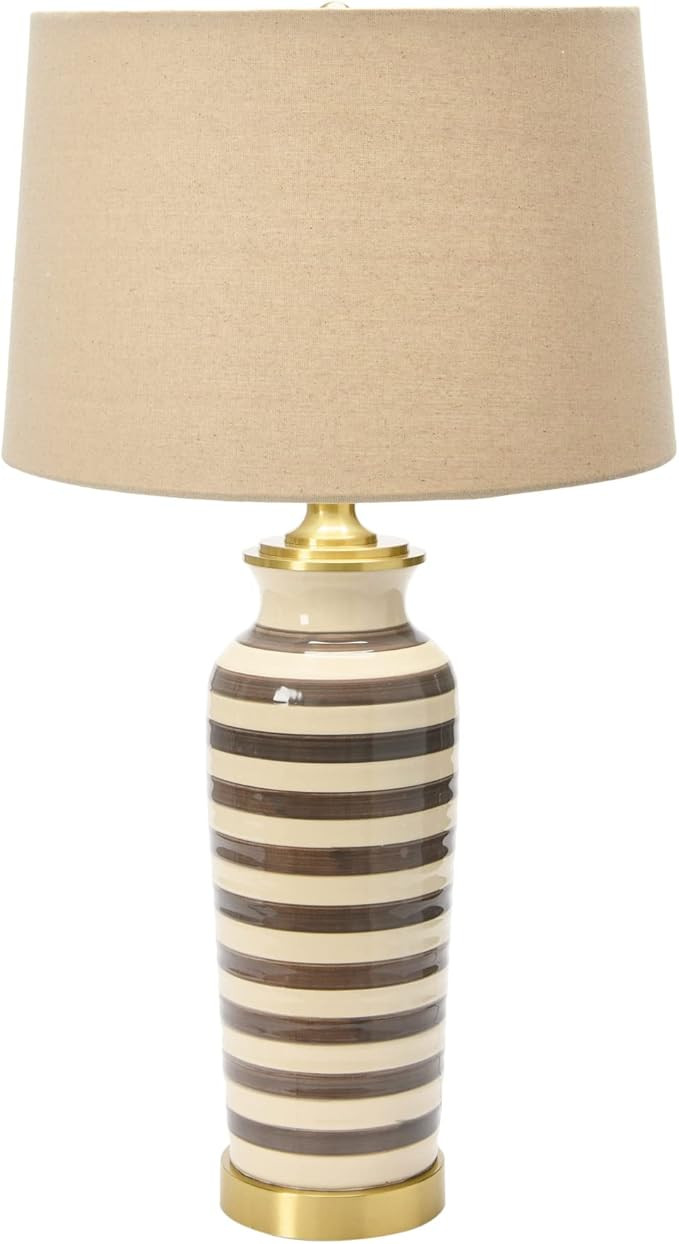 Creative Co-Op 29" H Striped Ceramic and Metal Desk Lamp | Amazon (US)