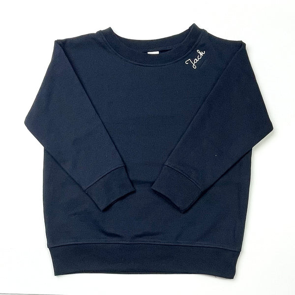 Navy Kids Sweatshirt | Saddle Stitches