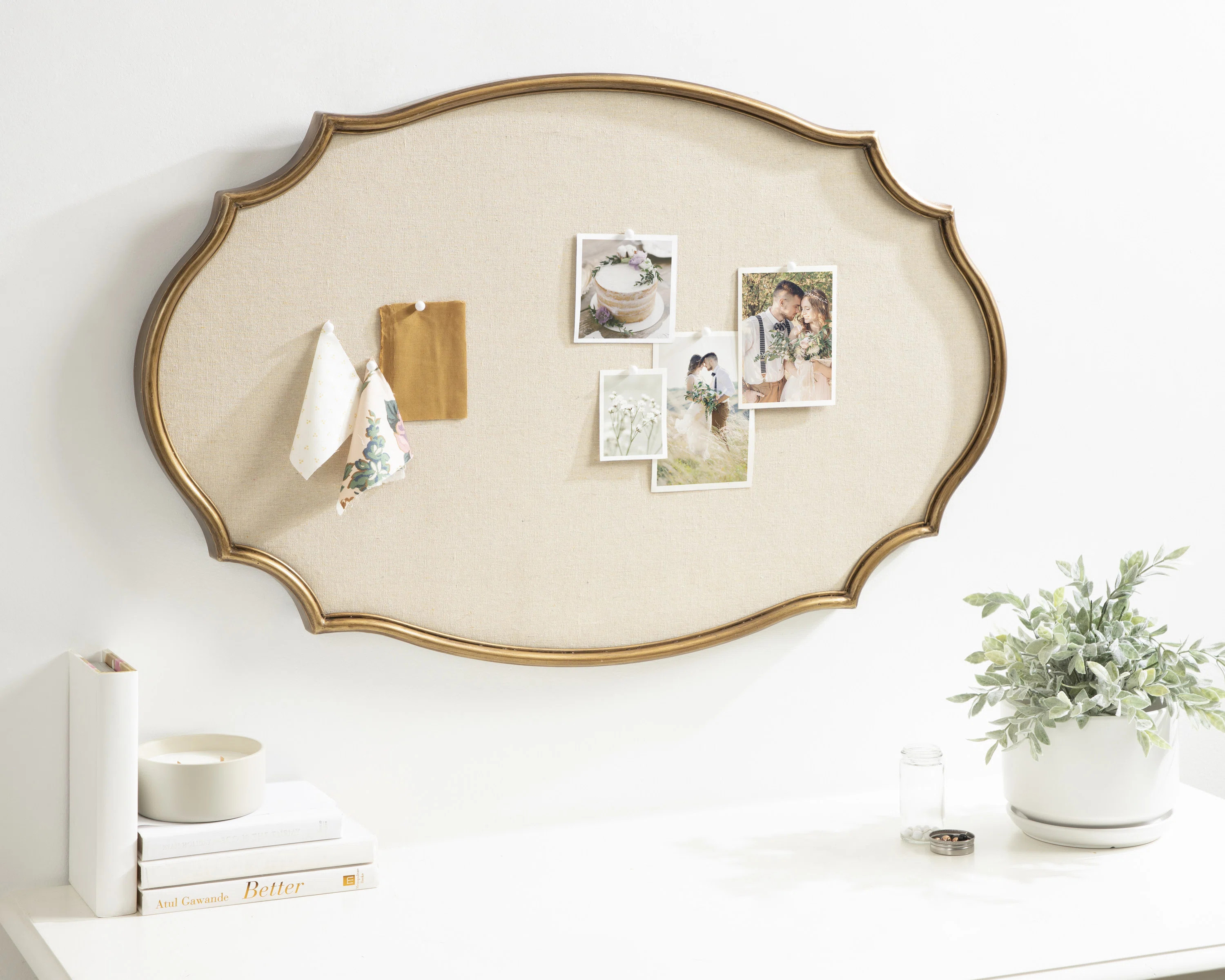 Joyti Scalloped Wall Mounted Photo Memo Board | Wayfair North America