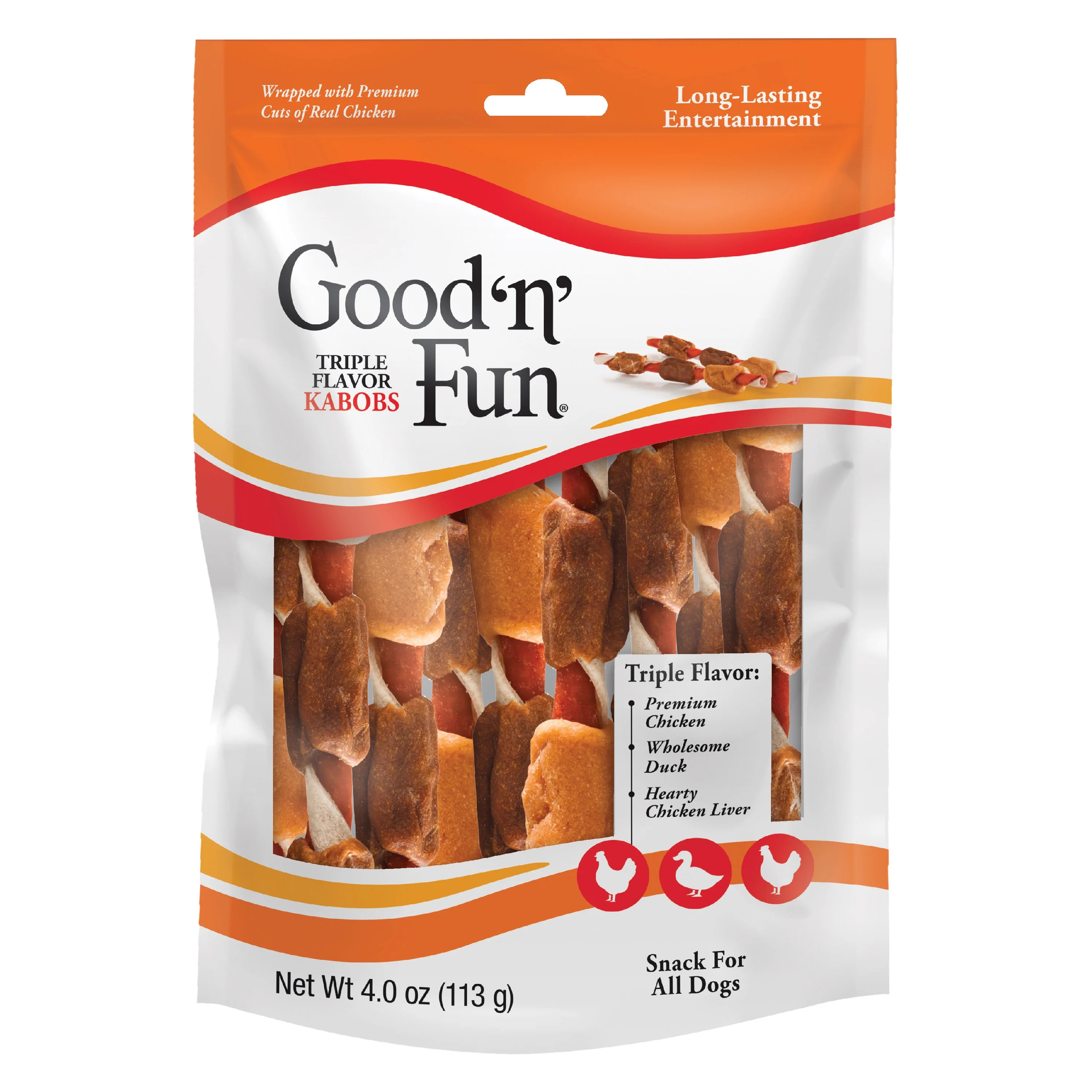 Good 'n' Fun Triple Flavor Kabobs, Rawhide Chews for All Dogs, 4 oz | Walmart (US)