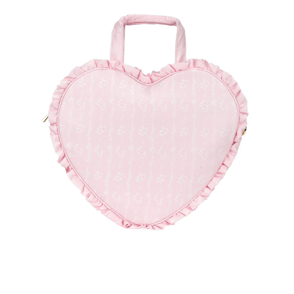 High Tea Printed Ruffle Heart Tote | Stoney Clover Lane