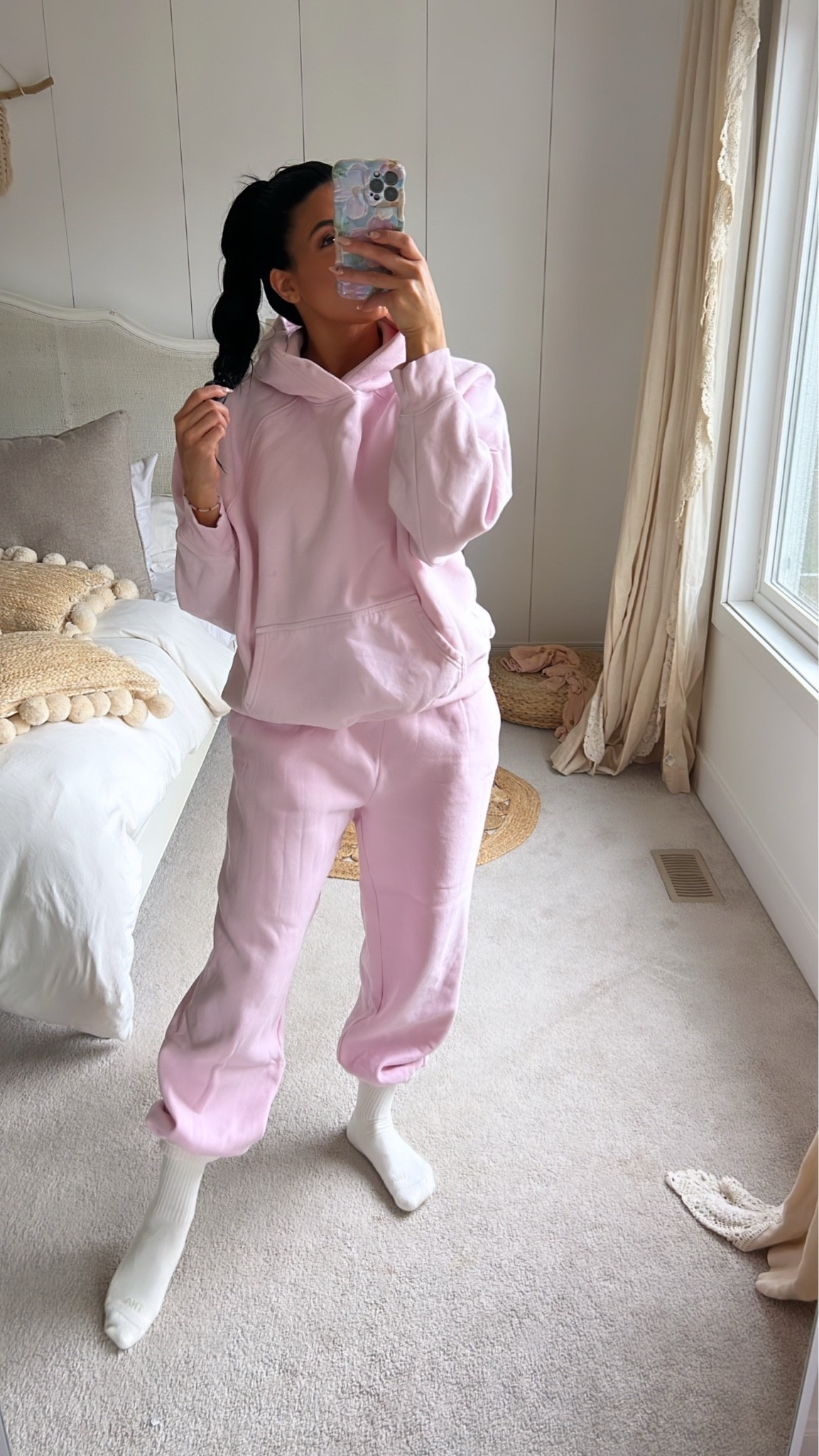 Villa pink wearing m in both