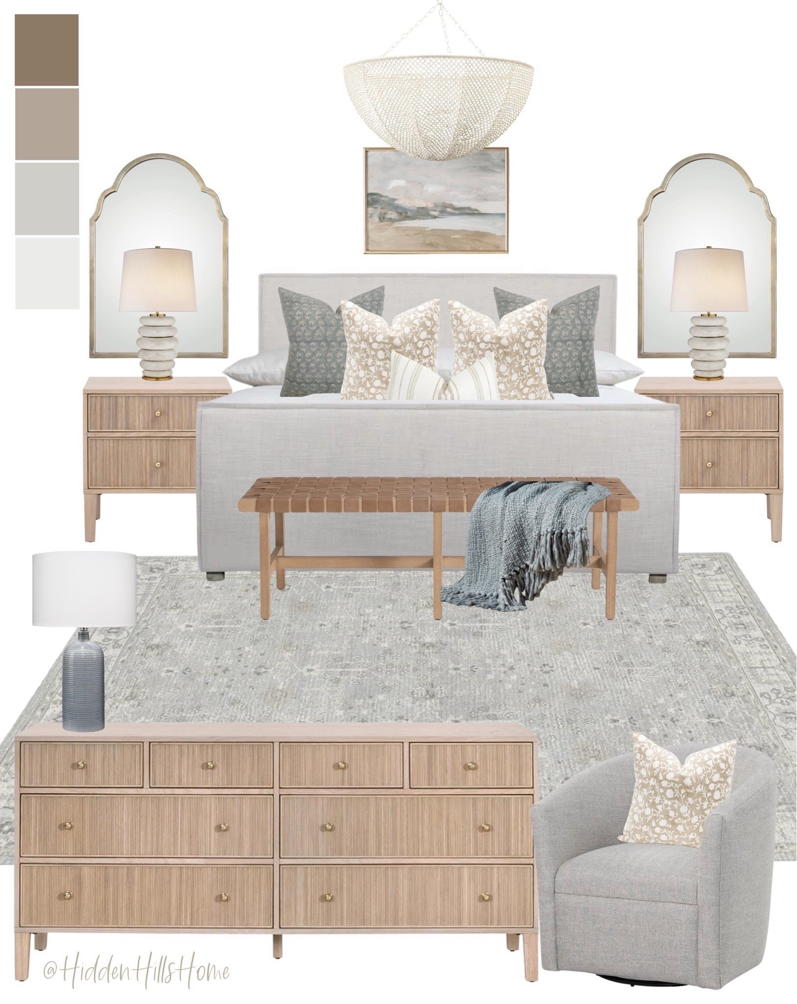 Bedroom decor mood board, bedroom design ideas, bedroom inspiration, master bedroom design Inspo, cozy bedroom, home decor ideas #bedroom 

#LTKSaleAlert #LTKHome