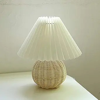 Korean Pleated Table Lamp Ins DIY Ceramic Table Lamps for Living Room Home Deco Cute Lamp with Tr... | Amazon (US)