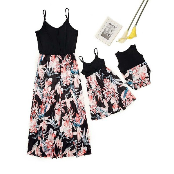 Printed Stitching Matching Dresses | PatPat