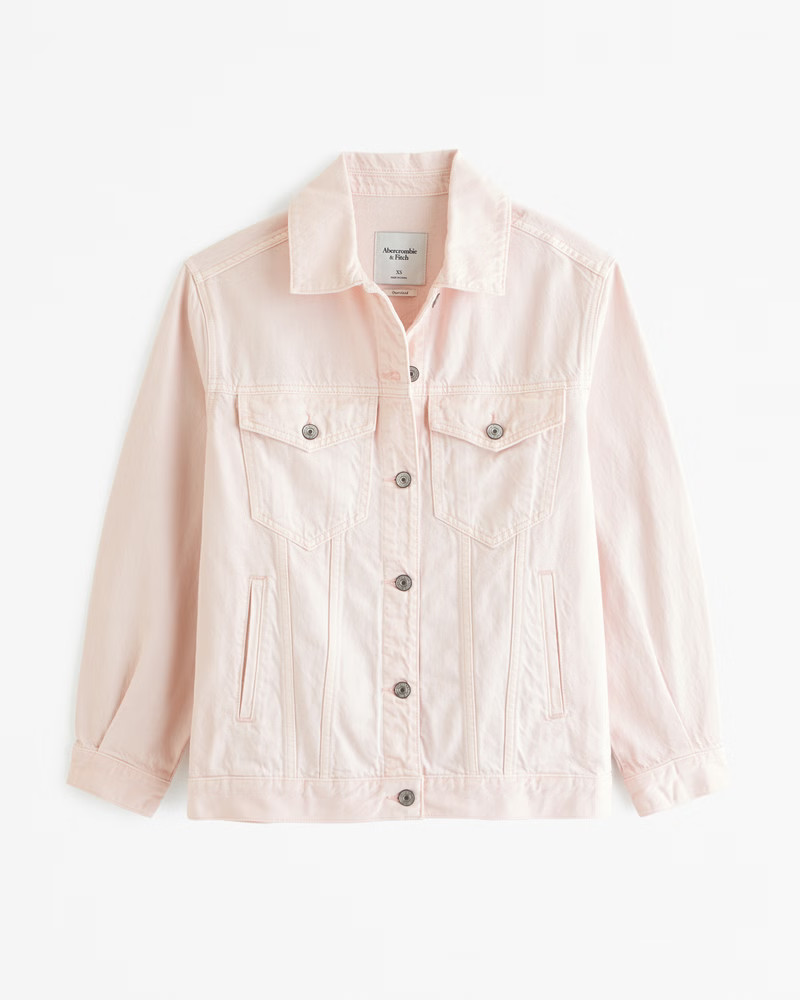 Oversized Denim Trucker Jacket | Abercrombie & Fitch (US)