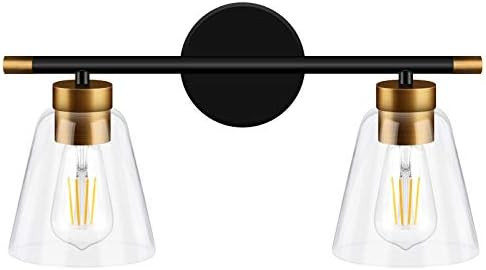 2-Light Vanity Lights Fixtures, Bathroom Lights Wall Mounted, Modern Wall Sconces Lighting, Matte Bl | Amazon (US)