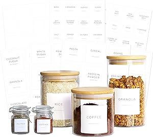 Brave November Kitchen Pantry Labels for Containers & Spice Labels -108 Preprinted Minimalist Lab... | Amazon (US)