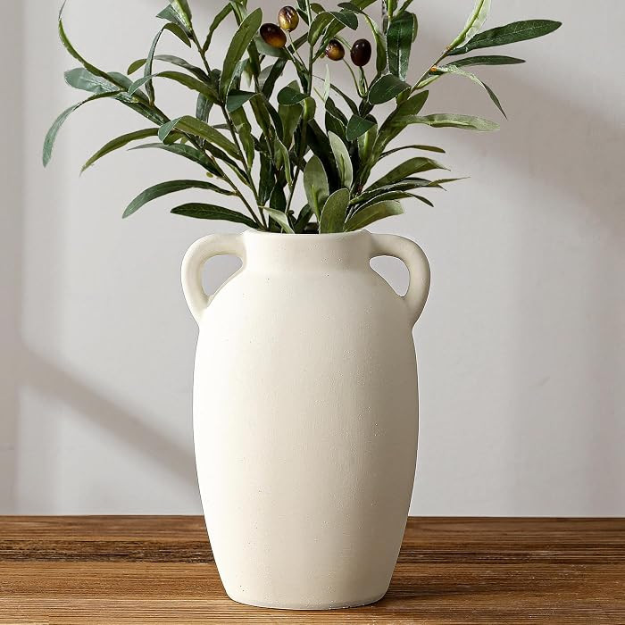 White Ceramic Vase-Boho Decorative Vase,Terracotta Tall Vases Decorative Pottery are Suitable for... | Amazon (US)