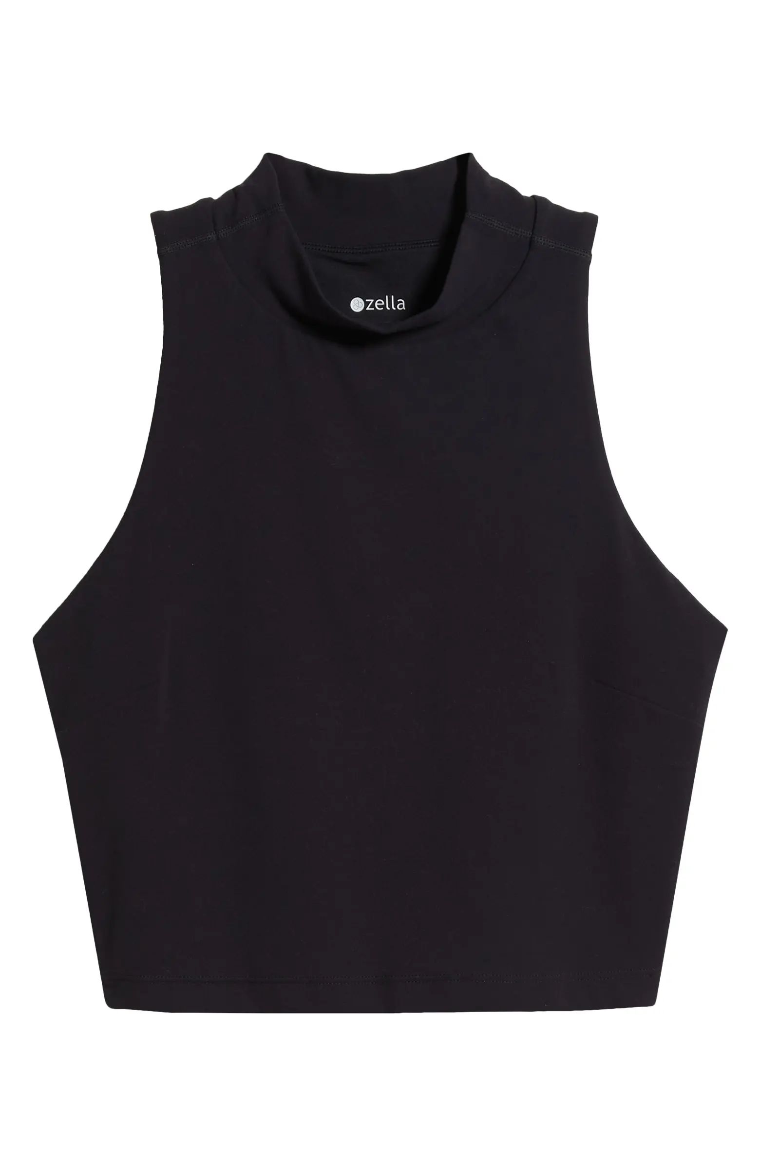 Zella Studio Luxe Mock Neck Support Crop Tank | Nordstrom | Nordstrom