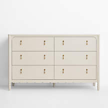 Beatrix 55" Linen Wood Wide 6-Drawer Kids Dresser | Crate & Barrel