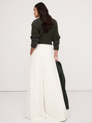 High-Rise Wide-Leg Crepe Palazzo Pant | Banana Republic (US)