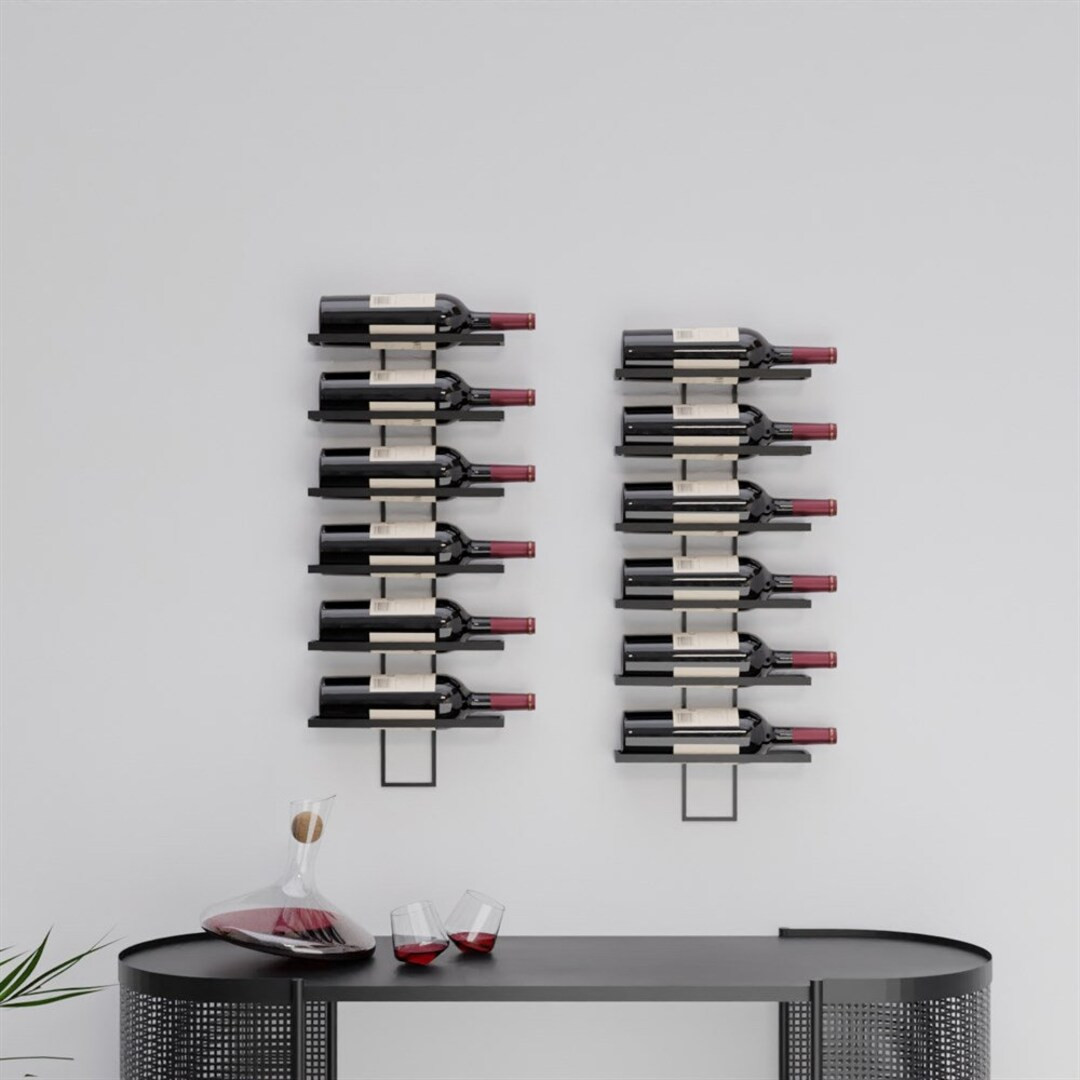 Wine Rack Modern Metal Wall-mounted Minimalist Design Wall-mounted, 12-bottle - Etsy | Etsy (US)