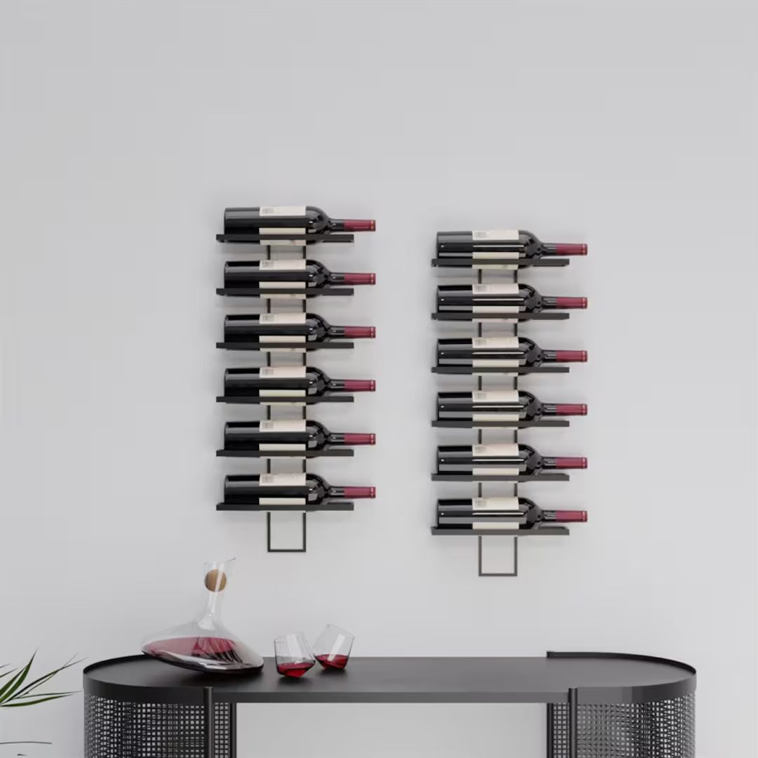 Wine Rack Modern Metal Wall-mounted Minimalist Design Wall-mounted, 12-bottle - Etsy | Etsy (US)
