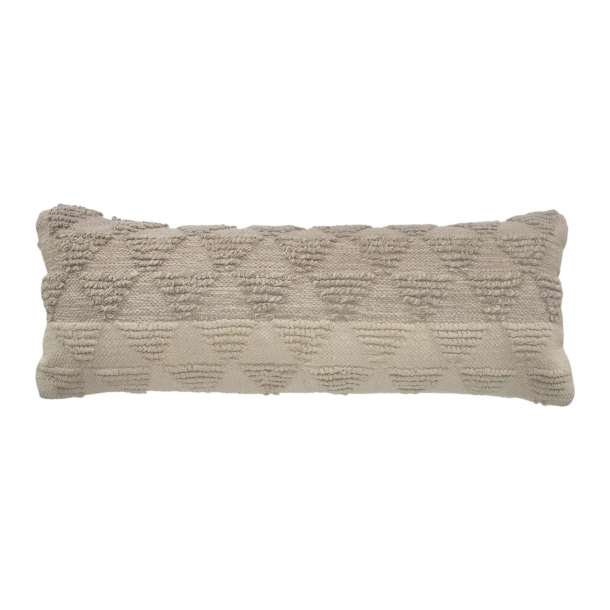 Ox Bay Geometric Textured Triangle Lumbar Throw Pillow, 14" x 36", Gray / Cream, Count per Pack 1... | Walmart (US)