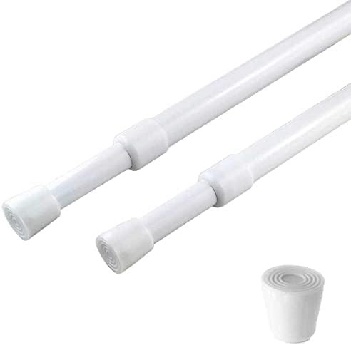 2 Pack Curtain Rod Adjustable 28-43 Inches，5/8" Diameter， White，Small Short Expandable Spri... | Amazon (US)