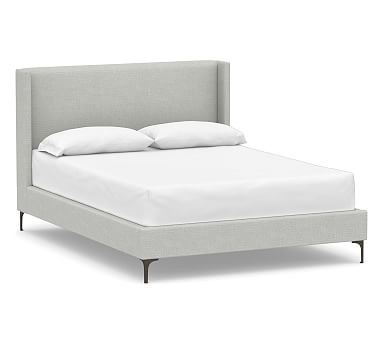 Jake Upholstered Platform Bed with Metal Legs - Quick Ship | Pottery Barn (US)