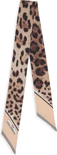 Leopard Print Silk Skinny Scarf | Nordstrom