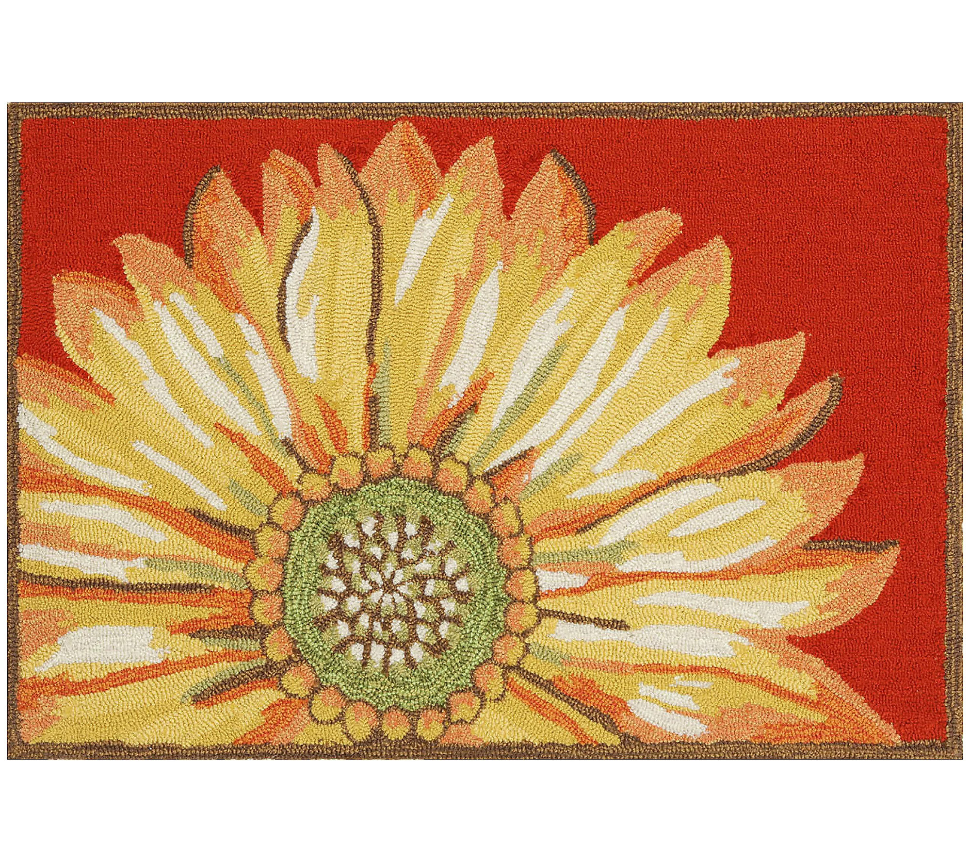 Lush Decor Frontporch Sunflower Indoor/Outdoor Rug 20" x 30 | QVC