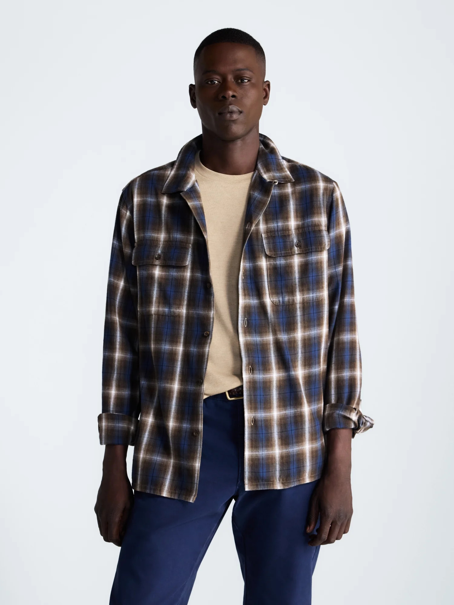 Free Assembly Men's Ls Twill Camp Shirt, Sizes S-3XL | Walmart (US)